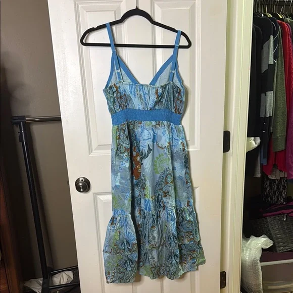 Chaudry KC Blue and Brown Floral Midi Dress - Picture 2 of 3